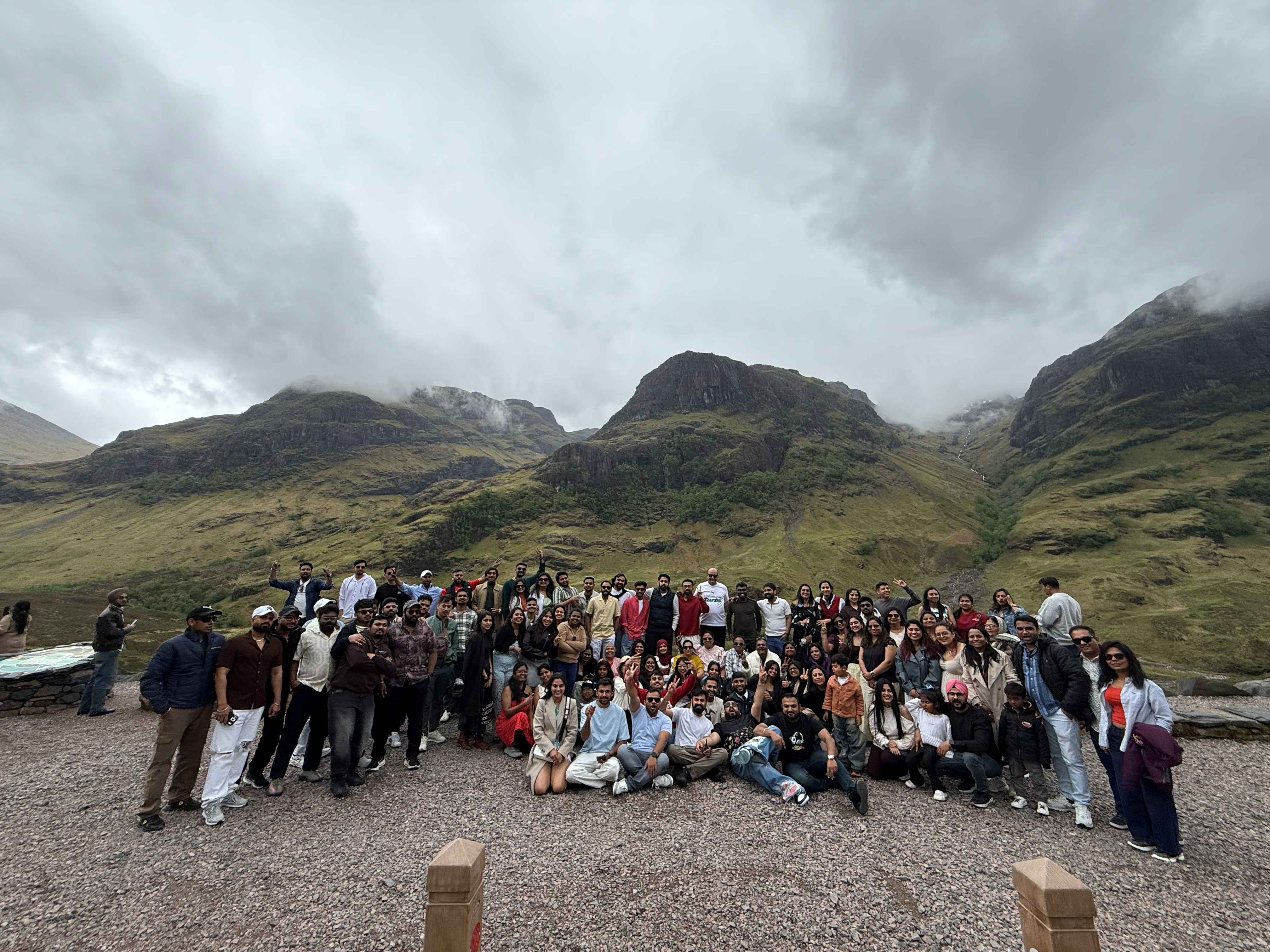 Group of travellers enjoying a scenic view